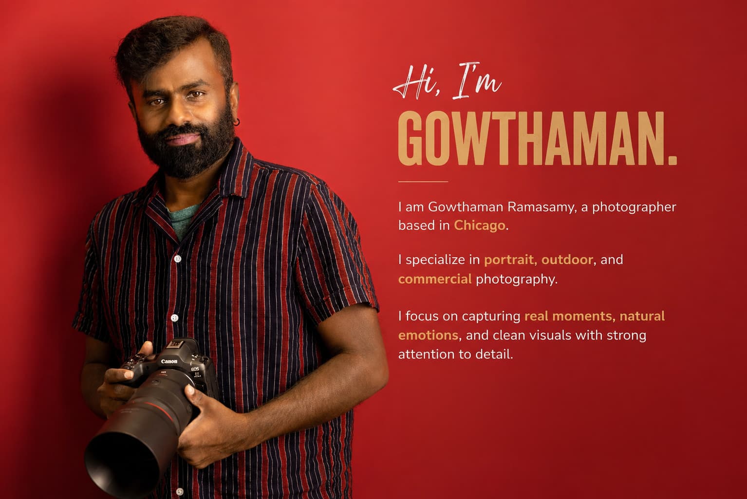 About Gowthaman Ramasamy, Chicago photographer
